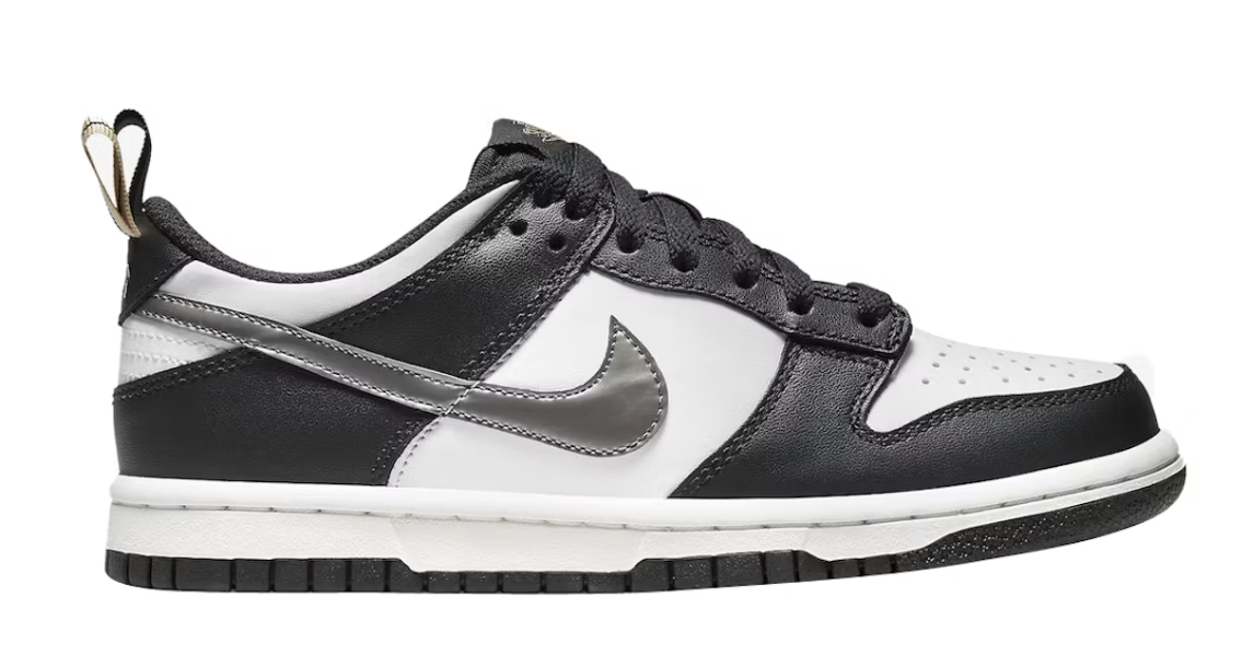 Nike Dunk Low Black White Metallic (GS)
