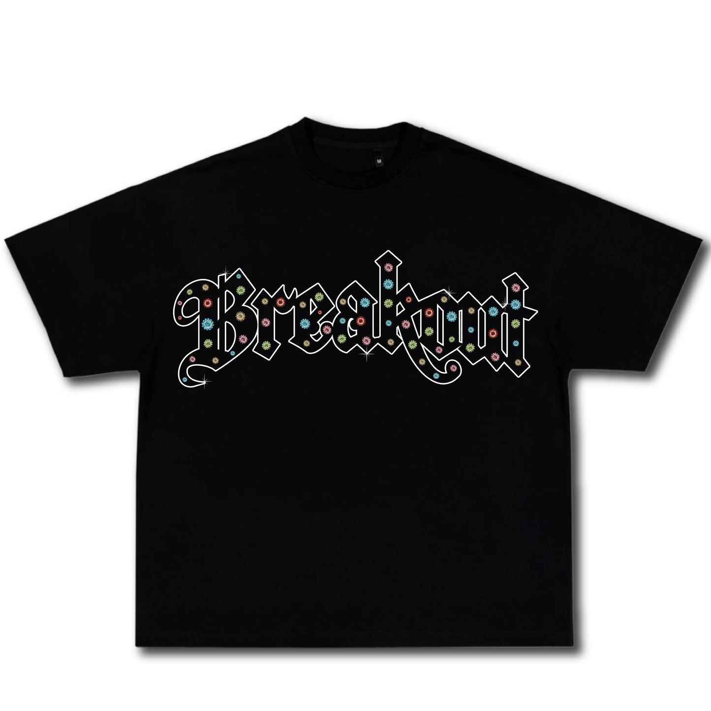 rhinestone tee • jet black