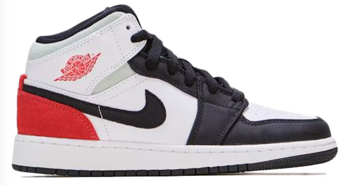 Jordan 1 Mid SE White Black Red Spruce (GS)